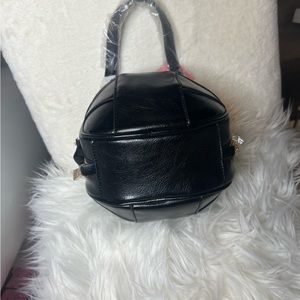 Faux Leather Basketball Purse   NWT color black * perfect for date night